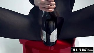 Teen In A Catsuit Fucks Herself In The Ass With A Bottle