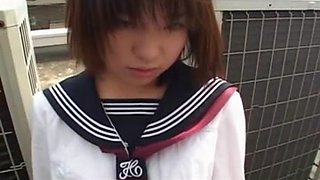 Japanese schoolgirl deep-throats shaft Uncensored